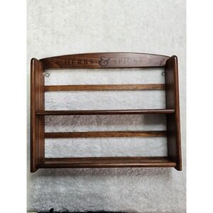 Vintage McCormick Herbs and Spices Wooden Spice Rack 2 Tier Storage Shelves